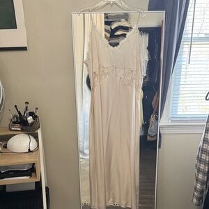 H&M Cream Lace Trim Maxi Dress